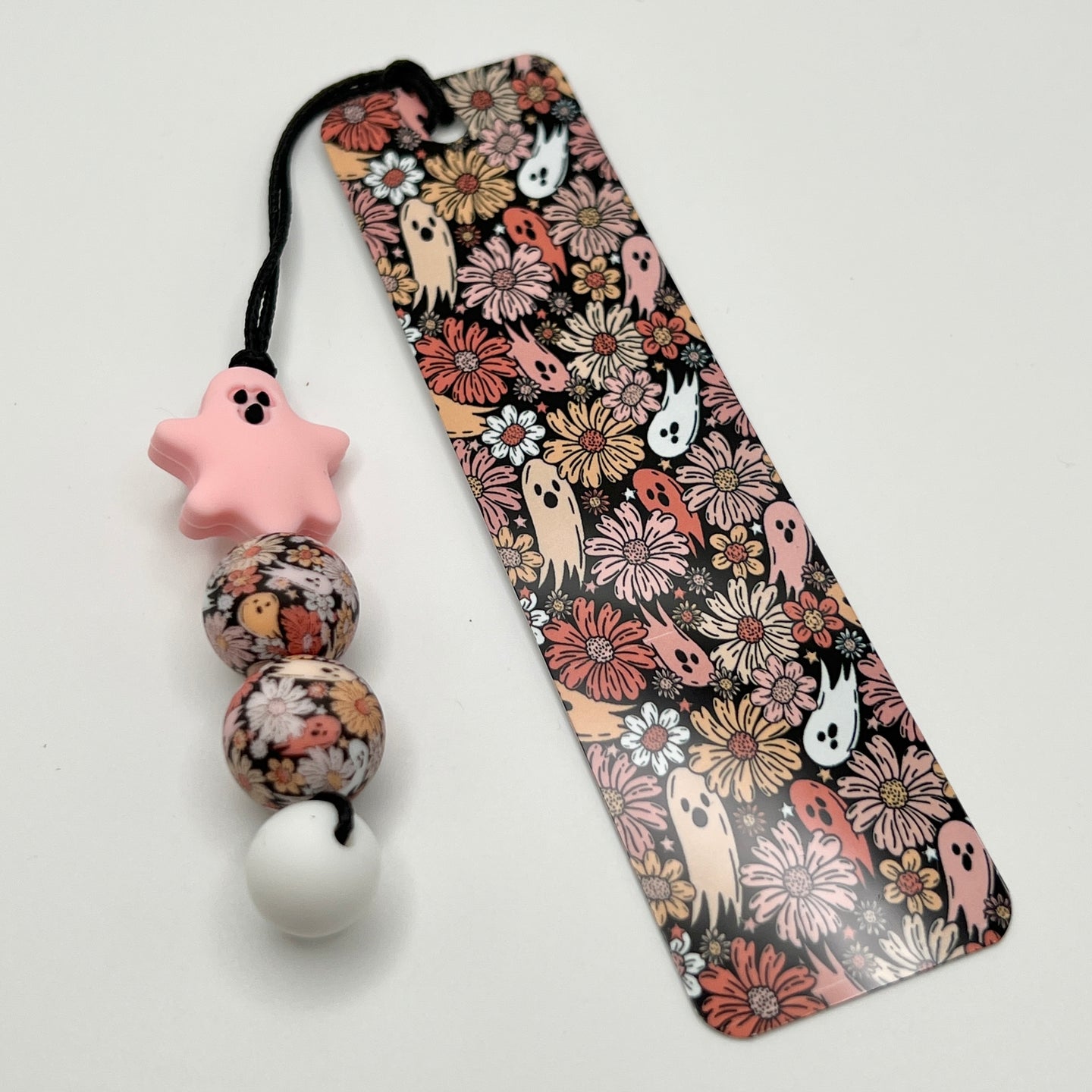 Ghost Garden Pink Bookmark w/Beads